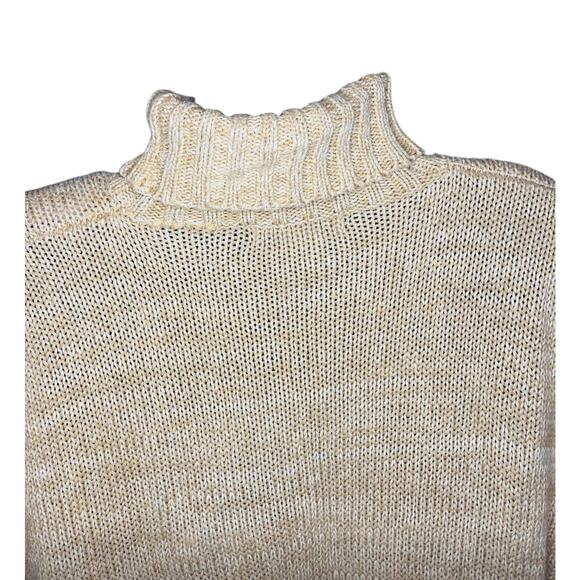 Vintage Hunter Run Sweater Women's Medium Yellow Knit Ramie Fishermen Cable knit - Picture 4 of 7